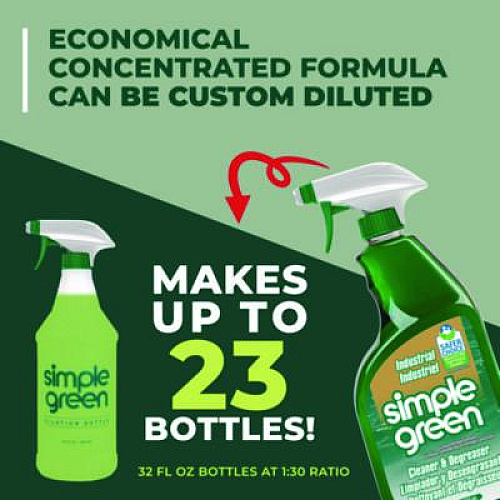 Simple Green Industrial Cleaner and Degreaser, Concentrated, 24 oz Spray Bottle (13012)