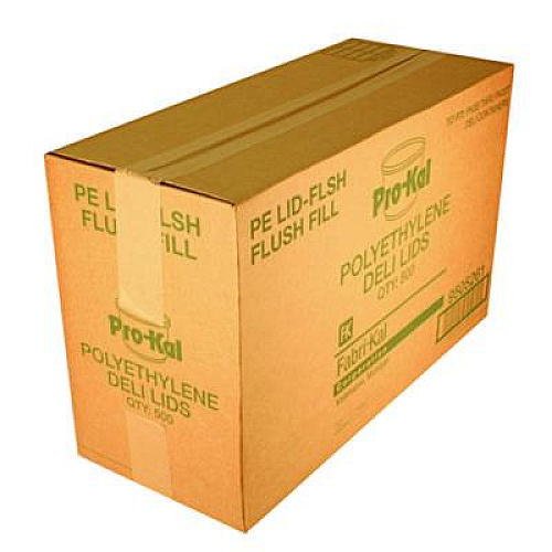 Fabri-Kal Pro Kal Polyethylene Flush Fill Round Deli Lids, 4.6" Diameter, Clear, Plastic, 500/Carton (PELID)