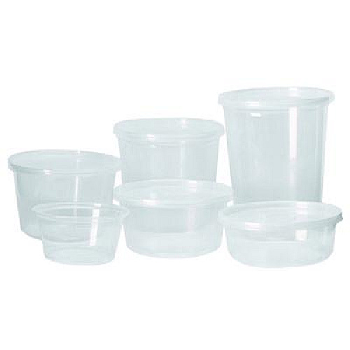 Fabri-Kal Pro Kal Polyethylene Flush Fill Round Deli Lids, 4.6" Diameter, Clear, Plastic, 500/Carton (PELID)