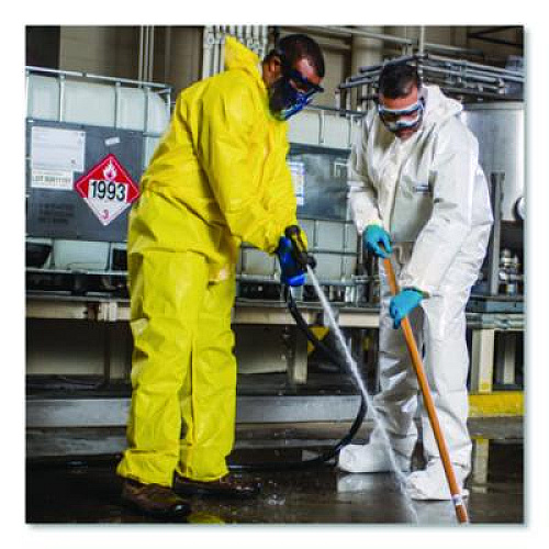 KleenGuard A70 Chemical Spray Protection Coveralls, Elastic Wrists, Ankles, Hood and Boots, 2X-Large, Yellow, 12/Carton (00685)