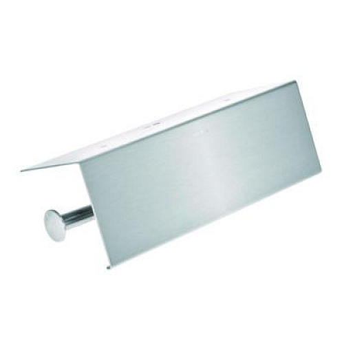 Alpine Industries Double Post Toilet Paper Holder with Shelf Storage Rack, 3.87 x 10.5 x 3.95, Brushed Stainless Steel (ALP487B)