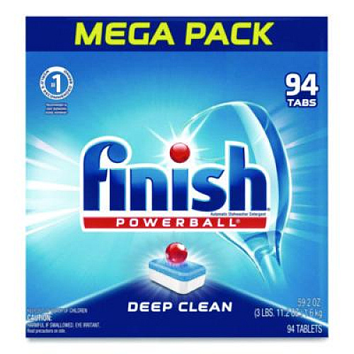 FINISH Powerball Dishwasher Tabs, Fresh Scent, 94/Box, 4 Boxes/Carton (97330CT)