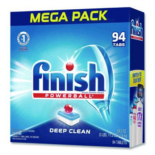 FINISH Powerball Dishwasher Tabs, Fresh Scent, 94/Box, 4 Boxes/Carton (97330CT)