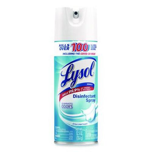 LYSOL Brand Disinfectant Spray, Crisp Linen Scent, 12.5 oz Aerosol Spray, 12/Carton (74186)
