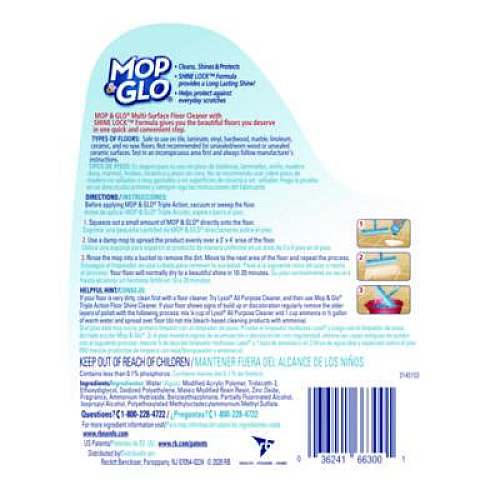 Professional MOP & GLO Ready to Use Multi-Surface Floor Cleaner, Fresh Citrus Scent, 64 oz Bottle, 6/Carton (74297CT)