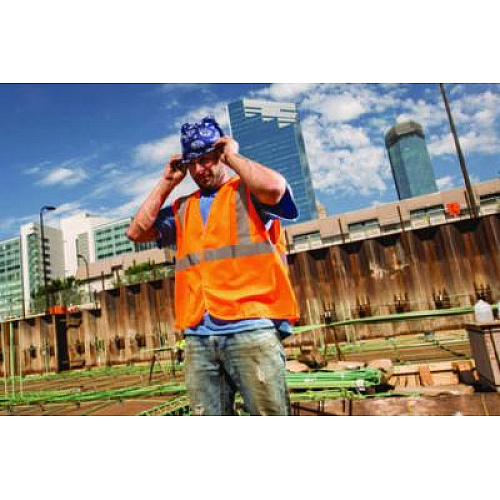 ergodyne GloWear 8205HL-ECO Class 2 Recycled Hi-Vis Vest, Mesh, Polyester, 4X-Large/5X-Large, Orange (21999)