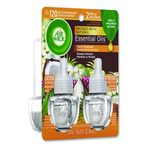 Air Wick Scented Oil Refills, Paradise Retreat, 0.67 oz, 2/Pack, 6 Packs/Carton (91110)