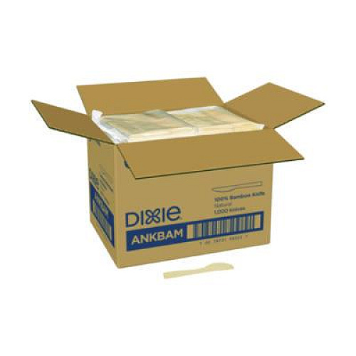 Dixie Bamboo Cutlery, Mediumweight Knife, Paper, Light Golden, 100/Pack, 10 Packs/Carton (ANKBAM)
