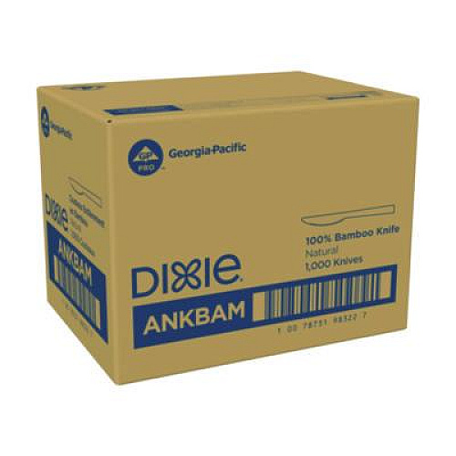 Dixie Bamboo Cutlery, Mediumweight Knife, Paper, Light Golden, 100/Pack, 10 Packs/Carton (ANKBAM)