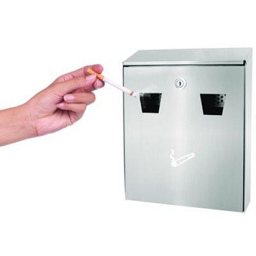 Alpine Industries Wall-Mounted Safe Cigarette Disposal Station Outdoor Ashtray, Stainless Steel (ALP49001SS)