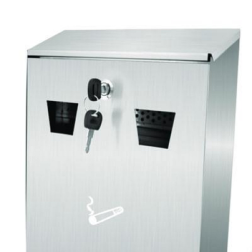 Alpine Industries Wall-Mounted Safe Cigarette Disposal Station Outdoor Ashtray, Stainless Steel (ALP49001SS)