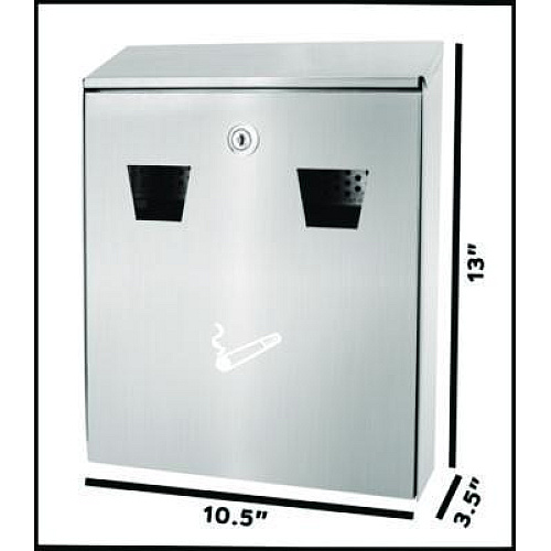 Alpine Industries Wall-Mounted Safe Cigarette Disposal Station Outdoor Ashtray, Stainless Steel (ALP49001SS)