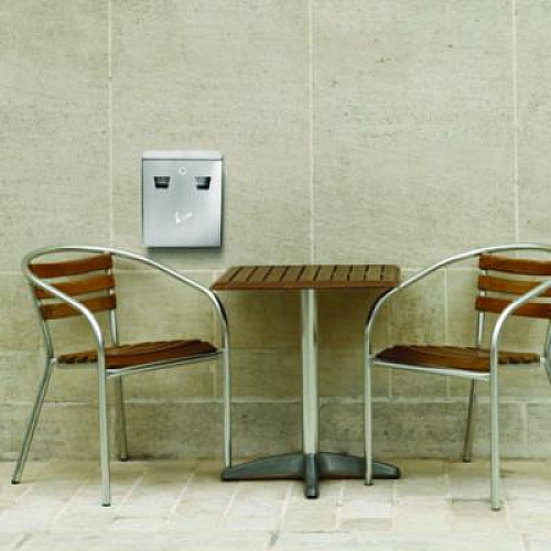 Alpine Industries Wall-Mounted Safe Cigarette Disposal Station Outdoor Ashtray, Stainless Steel (ALP49001SS)