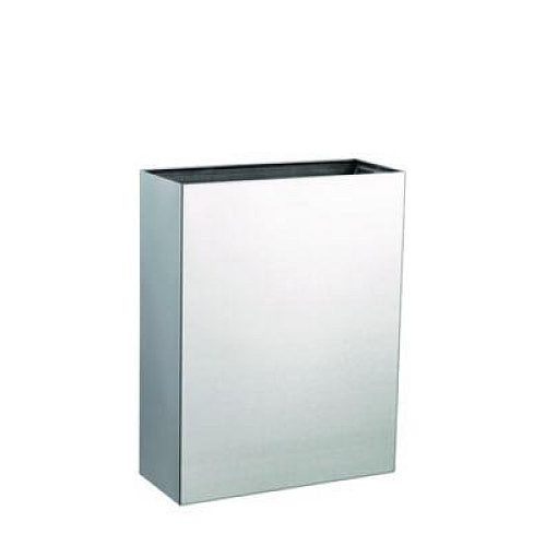 Alpine Industries Stainless Steel Surface-Mounted Waste Receptacle, 6.4 gal, Brushed Stainless Steel (ALP491)