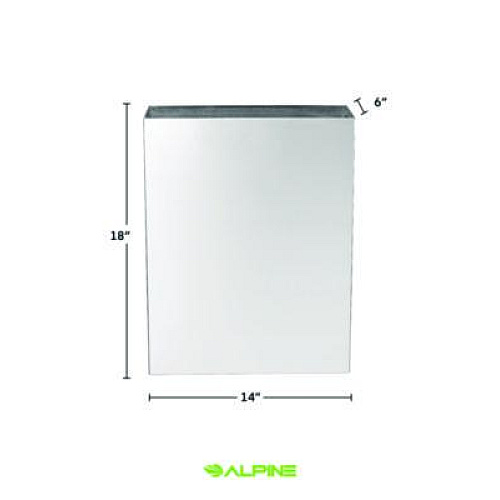 Alpine Industries Stainless Steel Surface-Mounted Waste Receptacle, 6.4 gal, Brushed Stainless Steel (ALP491)