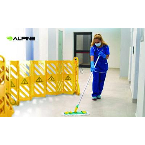 Alpine Industries Expandable Portable Fence Barrier Safety Barricade, Plastic, 1.97 x 153.54 x 39.76, Yellow (ALP499BAR)