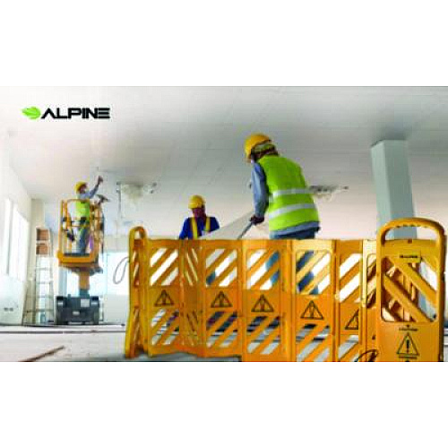 Alpine Industries Expandable Portable Fence Barrier Safety Barricade, Plastic, 1.97 x 153.54 x 39.76, Yellow (ALP499BAR)