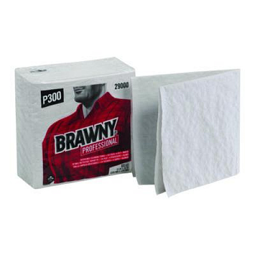 Brawny Professional All Purpose Wipers, 3-Ply, 13 x 13, White, 80 Wipers/Pack, 12 Packs/Carton (290)