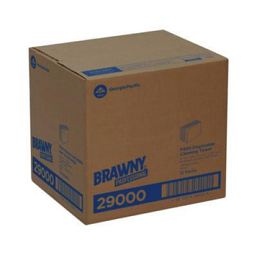 Brawny Professional All Purpose Wipers, 3-Ply, 13 x 13, White, 80 Wipers/Pack, 12 Packs/Carton (290)