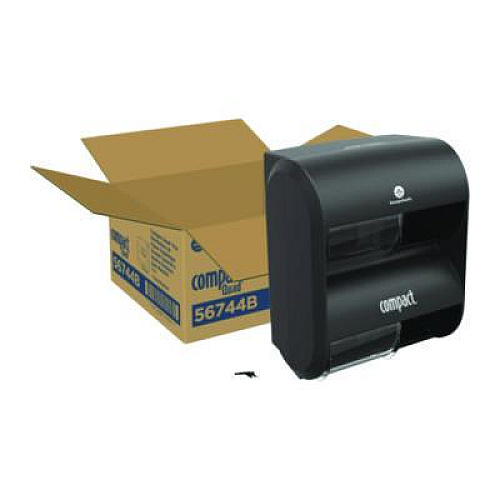 Georgia Pacific Professional Compact Quad Vertical Four Roll Coreless Tissue Dispenser, 12.31 x 14.81 x 7.86, Black (56744B)