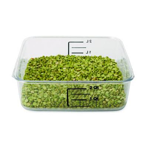 Rubbermaid Commercial SpaceSaver Square Containers, 2 qt, 8.8 x 8.75 x 2.7, Clear, Plastic (6302CLE)