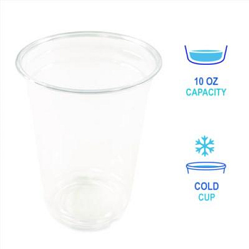 Boardwalk Clear Plastic PET Cups, 10 oz, 1,000/Carton (PET10)
