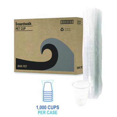 Boardwalk Clear Plastic PET Cups, 10 oz, 1,000/Carton (PET10)