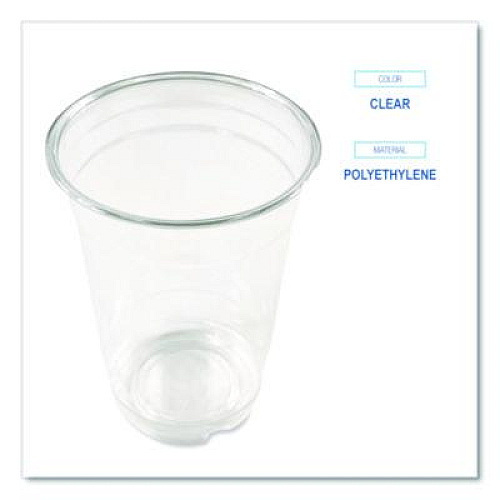 Boardwalk Clear Plastic PET Cups, 14 oz, 50/Bag, 20 Bags/Carton (PET14)