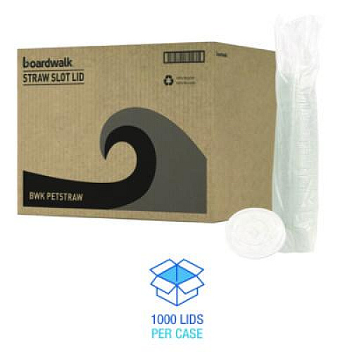 Boardwalk PET Cold Cup Straw-Slot Lids, Fits 9 oz to 10 oz Cold Cups, Plastic, Clear, 1,000/Carton (PET910STRAW)