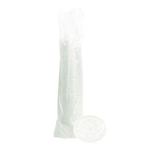 Boardwalk PET Cold Cup Straw-Slot Lids, Fits 9 oz Squat/12 oz Cold Cups, Plastic, Clear, 100/Pack (PET912STRAPK)