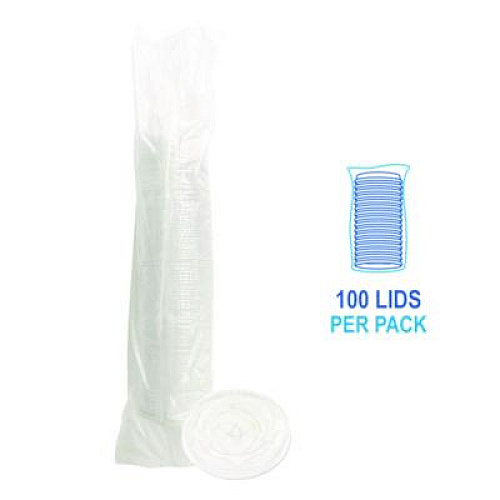 Boardwalk PET Cold Cup Straw-Slot Lids, Fits 9 oz Squat/12 oz Cold Cups, Plastic, Clear, 100/Pack (PET912STRAPK)