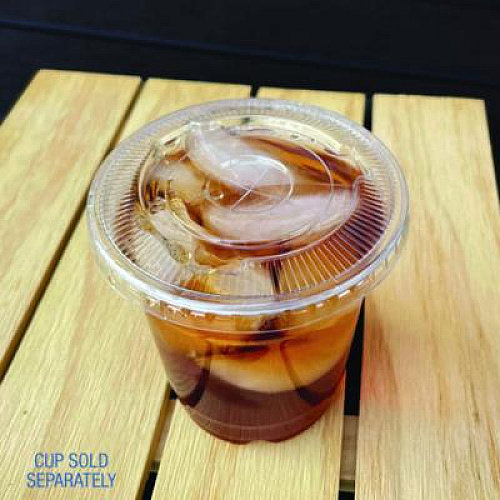 Boardwalk PET Cold Cup Straw-Slot Lids, Fits 9 oz Squat/12 oz Cold Cups, Plastic, Clear, 100/Pack (PET912STRAPK)