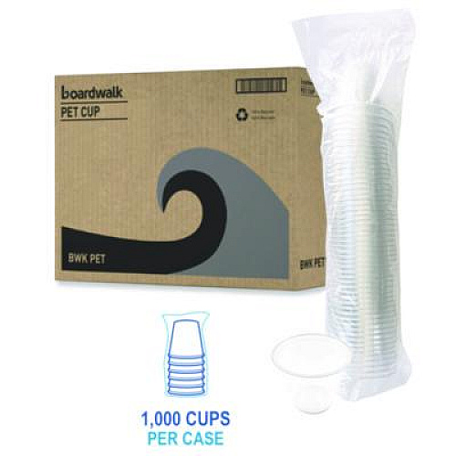 Boardwalk Clear Plastic PET Cups, Squat, 9 oz, 1,000/Carton (PET9S)