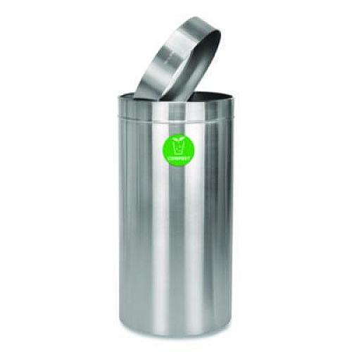 Alpine Industries 27 Gallon Stainless Steel Compost Can, Brushed Stainless Steel (ALP47527CO)