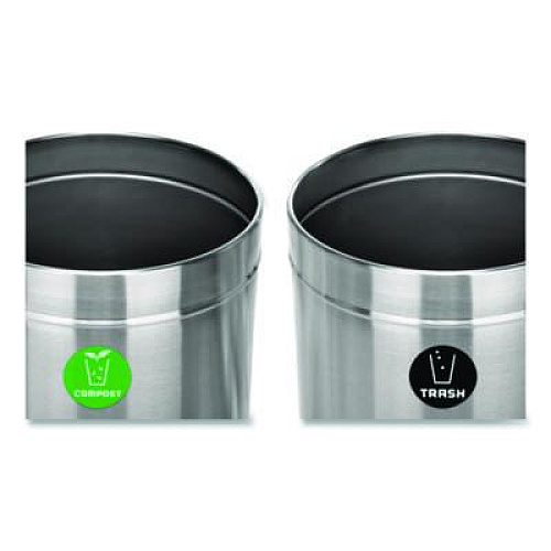 Alpine Industries 27 Gallon Stainless Steel Compost Bin and Trash Can, Brushed Stainless Steel (ALP47527COT)