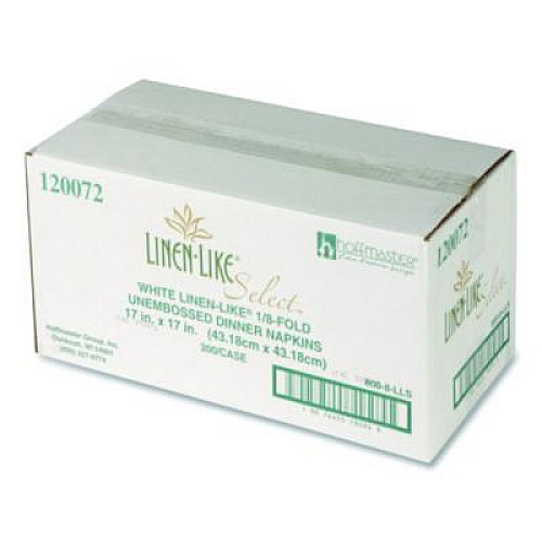 Hoffmaster Dinner Napkins, 17 x 17, White, 1/8 Fold, 300/Carton (120072)