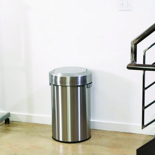 HLS Commercial Swing Top Trash Can, 17 gal, Stainless Steel, Silver (HLS17FTS)