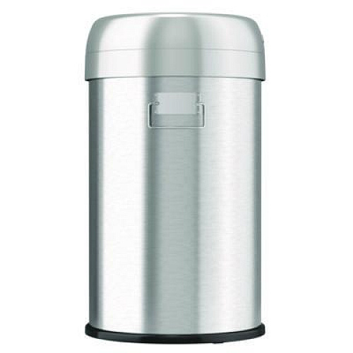 HLS Commercial Open Top Trash Can, 13 gal, Plastic/Stainless Steel, Silver (HLS13STR)