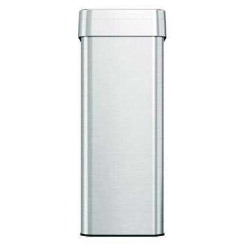 HLS Commercial Open Top Trash Can, Rectangular, 18 gal, Plastic/Stainless Steel, Silver (HLS18UOT)
