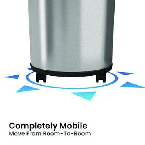 HLS Commercial Extra-Large Sensor Trash Can with Wheels, 23 gal, Plastic/Stainless Steel, Silver/Black (HLS23RC)