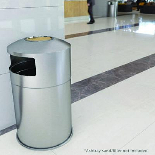 HLS Commercial Extra-Large Dual Side-Entry Trash Can, Indoor, 50 gal, Stainless Steel, Silver (HLS50DSI)
