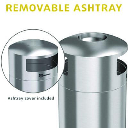 HLS Commercial Extra-Large Dual Side-Entry Trash Can, Indoor, 50 gal, Stainless Steel, Silver (HLS50DSI)