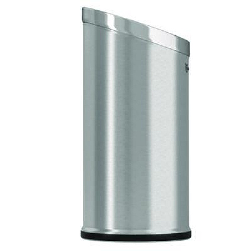 HLS Commercial Beveled Open Top Trash Can, 15 gal, Stainless Steel, Silver (HLSC04G15A)