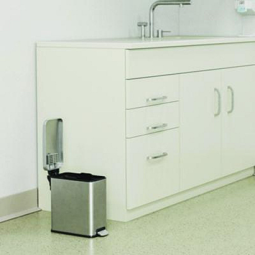 HLS Commercial Step Pedal Trash Can, 3 gal, Plastic/Stainless Steel, Silver (HLSS03R)
