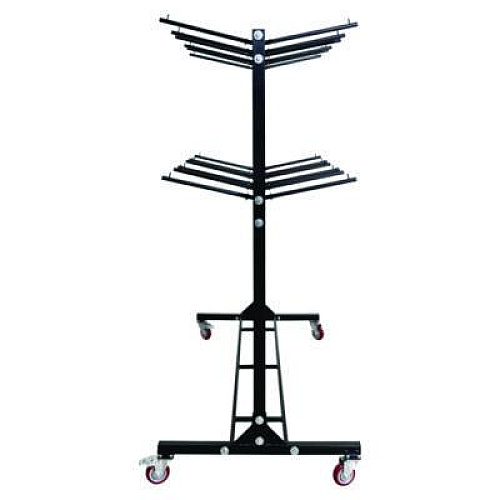 AdirOffice Steel Folding Chair Two-Tier Utility Cart, Metal, 1,000 lb Capacity, 33 x 65 x 68.5, Black (I69003)
