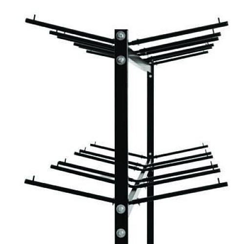 AdirOffice Steel Folding Chair Two-Tier Utility Cart, Metal, 1,000 lb Capacity, 33 x 65 x 68.5, Black (I69003)