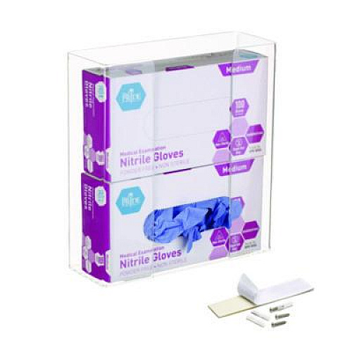 AdirMed Acrylic Glove Dispenser, Double Box Capacity, 10.2 x 3.5 x 10.8, Clear (I90202)