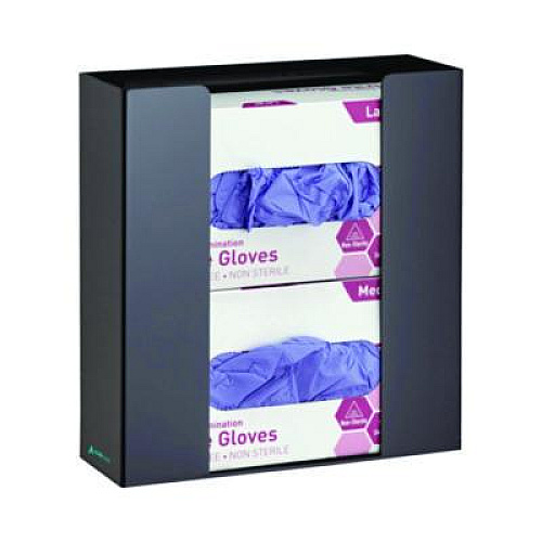 AdirMed Acrylic Glove Dispenser, Double Box Capacity, 10.2 x 3.5 x 10.8, Black (I90202BLK)