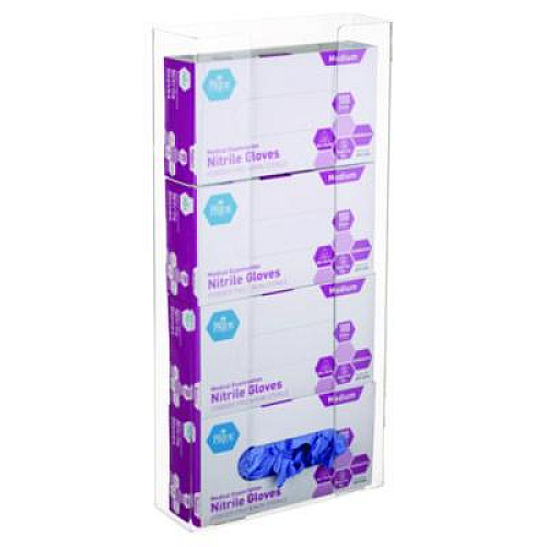 AdirMed Acrylic Glove Dispenser, Quad Box Capacity, 10.2 x 3.5 x 21.1, Clear (I90204)