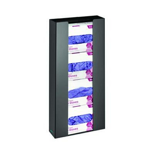 AdirMed Acrylic Glove Dispenser, Quad Box Capacity, 10.2 x 3.5 x 21.1, Black (I90204BLK)